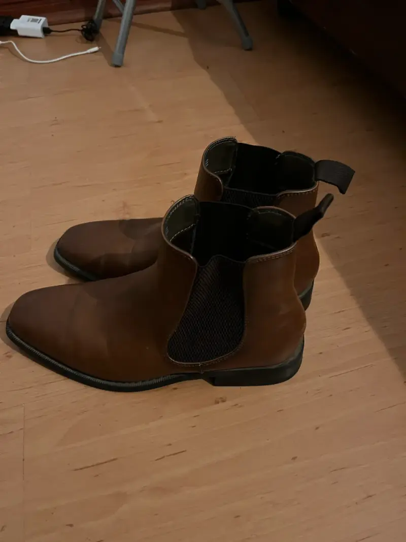 Botines de cuero marrón para hombre - 3
