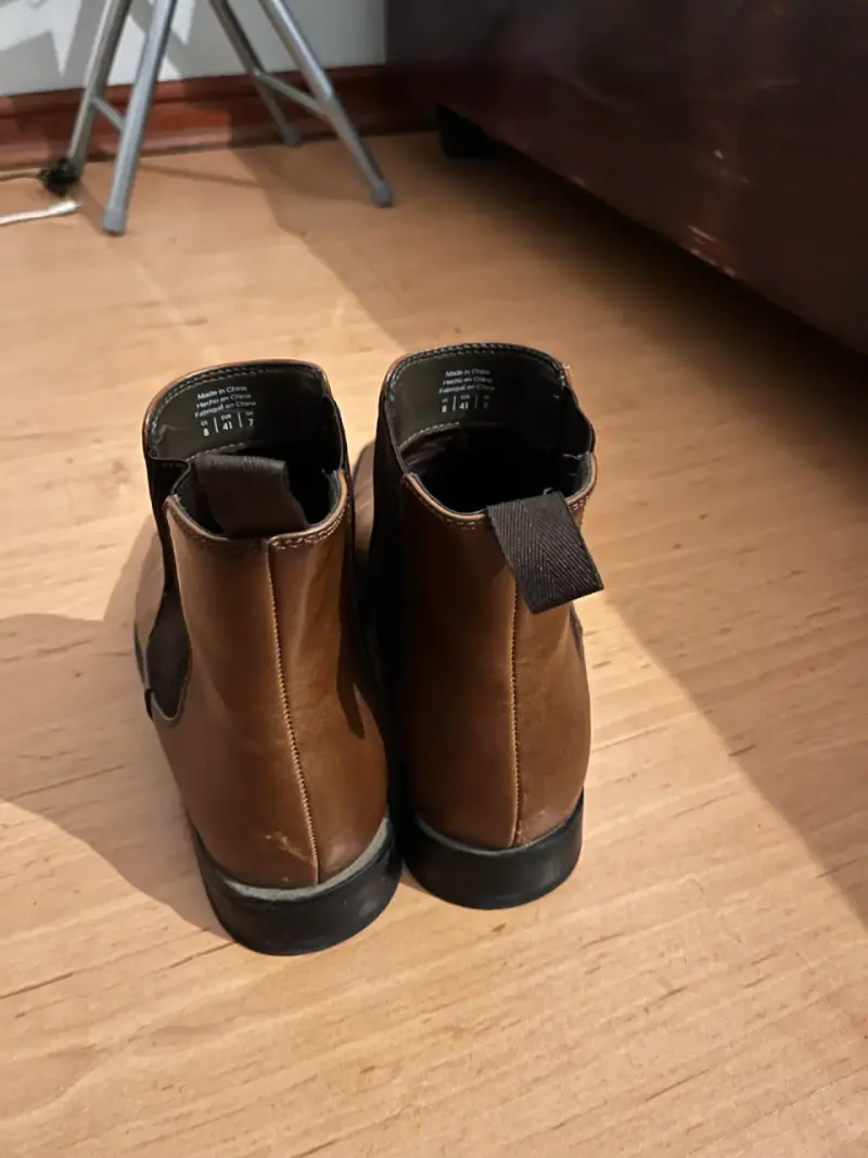 Botines de cuero marrón para hombre - 4