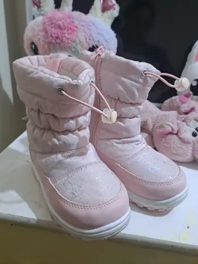 Botas de nieve rosadas para niña - miniatura 2