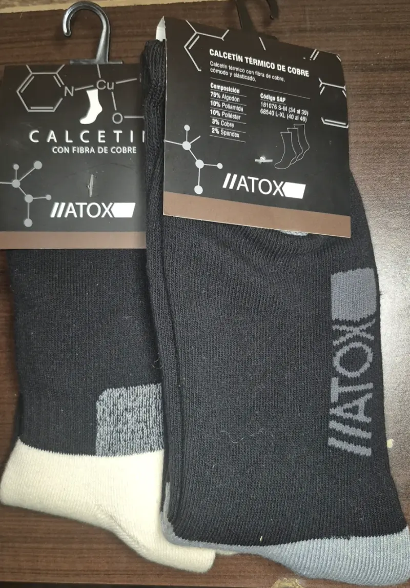 Calcetines térmicos de cobre Atox negros
