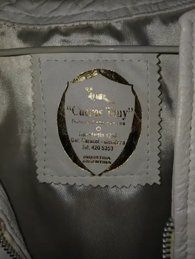 Chaqueta de cuero blanca para mujer - miniatura 2