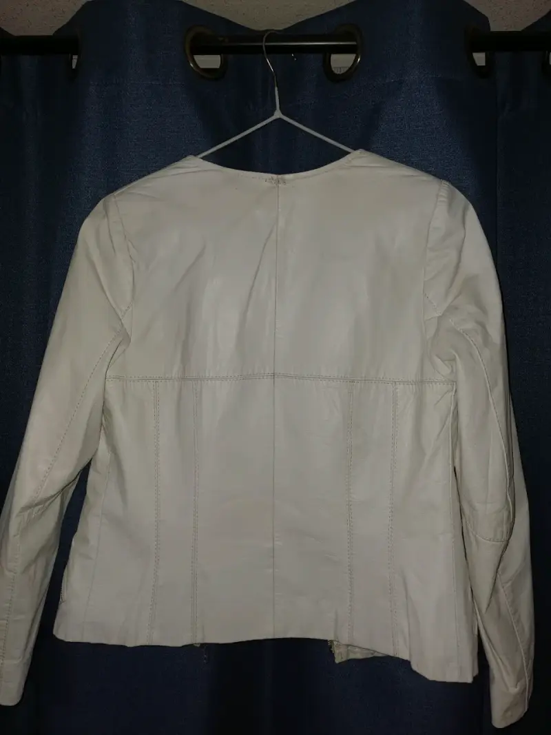 Chaqueta de cuero blanca para mujer - 3