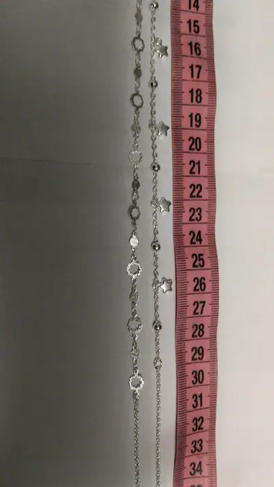 2 Collares choker de plata con dijes de estrellas - miniatura 2