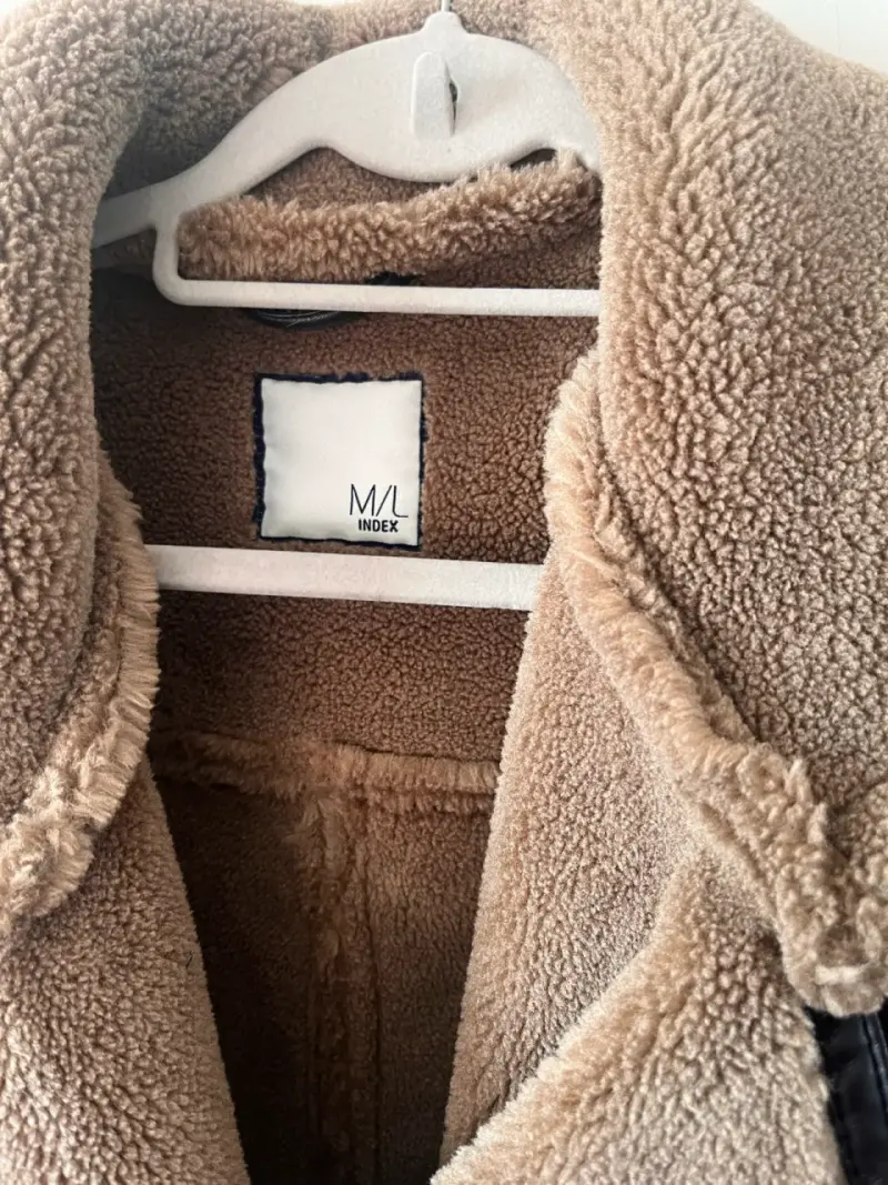 Chaqueta de cuero marrón con forro de lana - 3