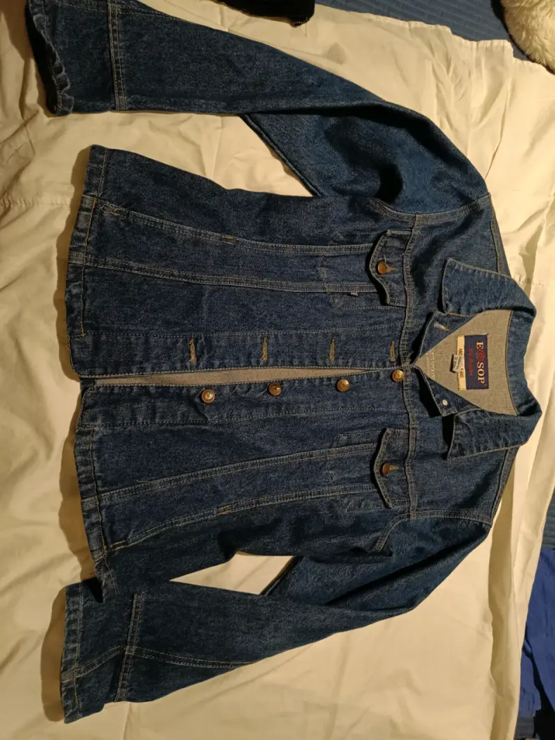 Chaqueta de mezclilla E&S azul clásica - 1