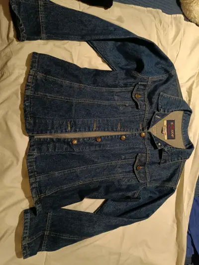 Chaqueta de mezclilla E&S azul clásica - miniatura 1