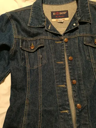Chaqueta de mezclilla E&S azul clásica - miniatura 2