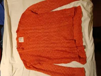 Suéter naranja tejido  para mujer - miniatura 1