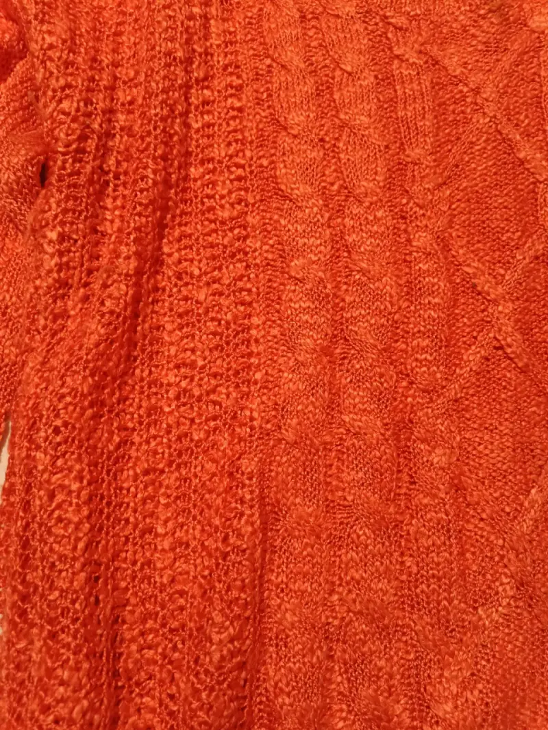 Suéter naranja tejido  para mujer - 2