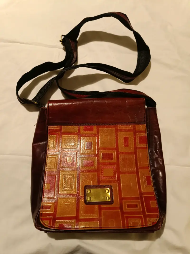Bolso bandolera vintage de cuero - 1