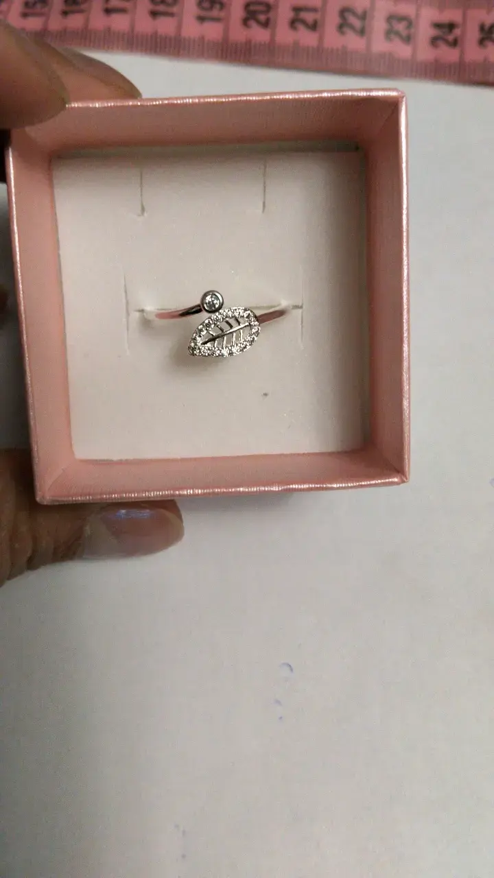 Anillo de plata con diseño de hoja plata 925 - 1