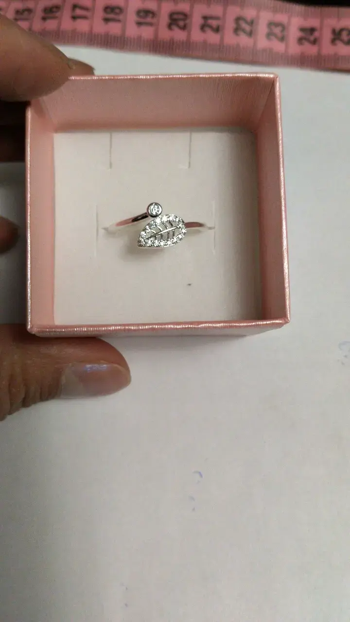 Anillo de plata con diseño de hoja plata 925 - 2