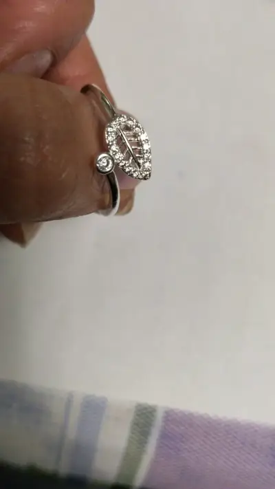 Anillo de plata con diseño de hoja plata 925 - miniatura 4