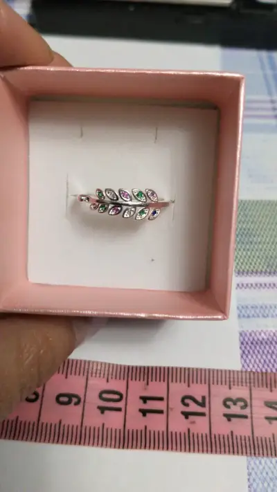 Anillo de plata 925 con diseño de hoja - miniatura 1