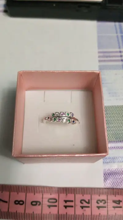 Anillo de plata 925 con diseño de hoja - miniatura 2