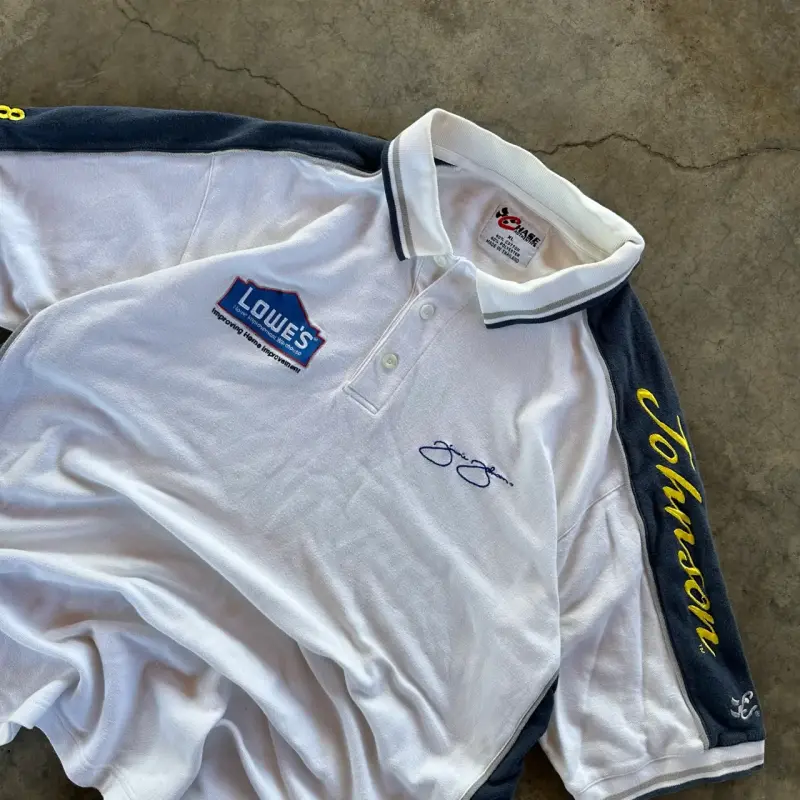 Polera polo NASCAR Lowe's blanca y azul - 2