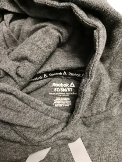 Polerón con capucha Reebok gris unisex - miniatura 2