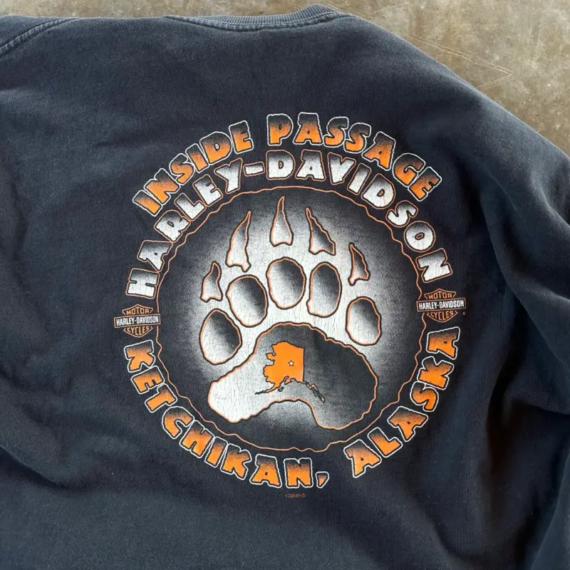 Polerón Harley-Davidson negro con diseño gráfico - 4