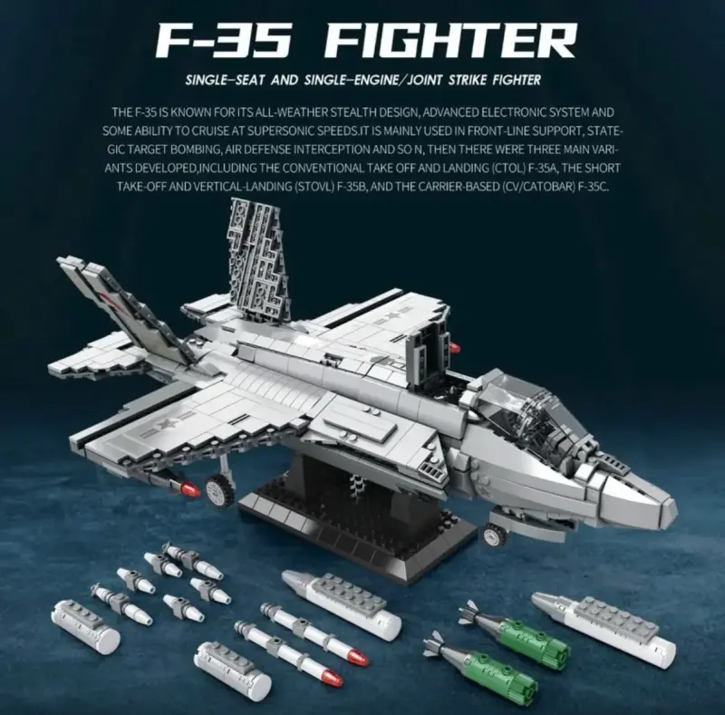 Avión Bloques Reobrix F35 Lightning II - 2