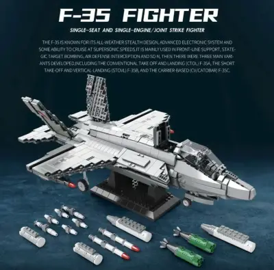 Avión Bloques Reobrix F35 Lightning II - miniatura 2