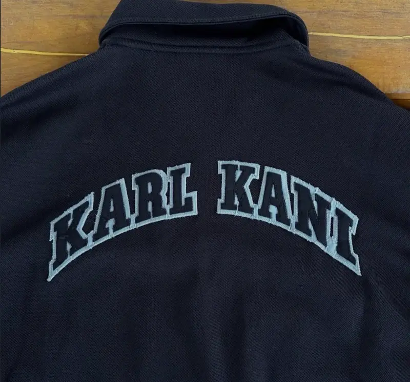 Chaqueta negra Karl Kani vintage cierre frontal - 3