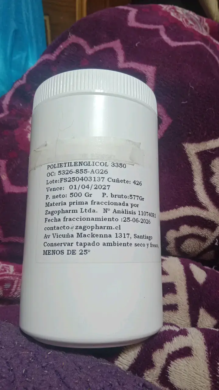 Polietilenglicol 3350 500g para laboratorio - 1
