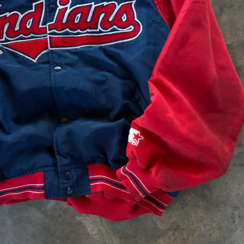 Chaqueta vintage Indians azul y roja - 4