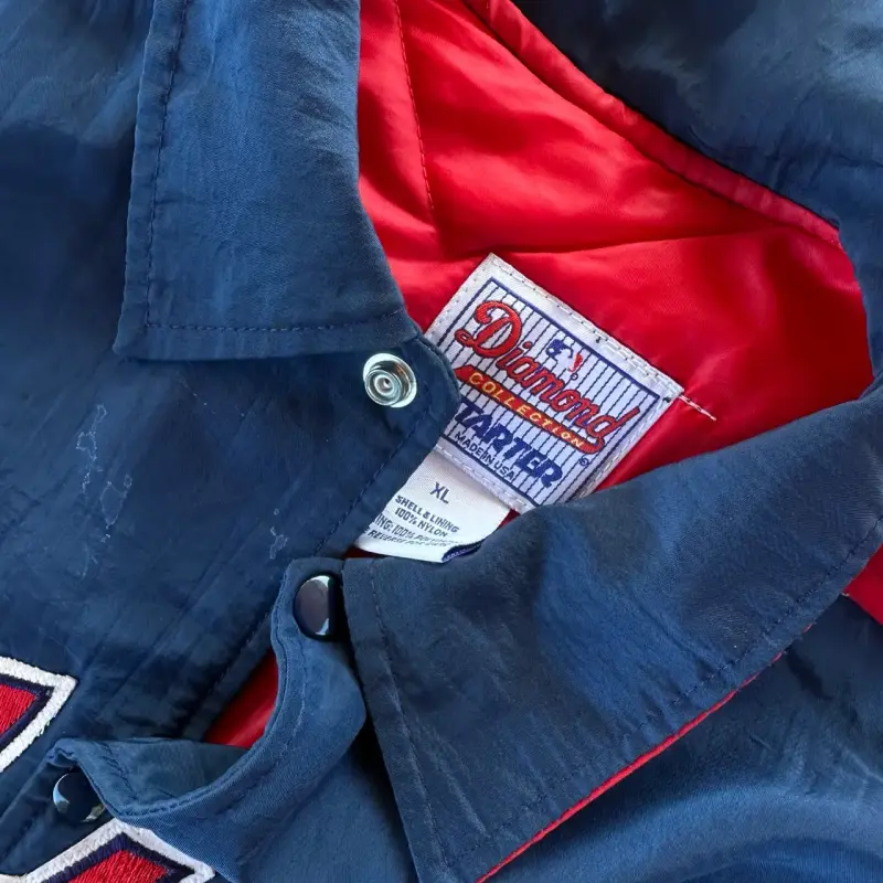 Chaqueta vintage Indians azul y roja - 5