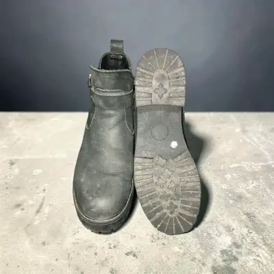 Botines de cuero negro con hebilla - miniatura 3