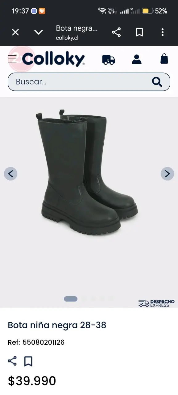 Botas negras para niña Colloky