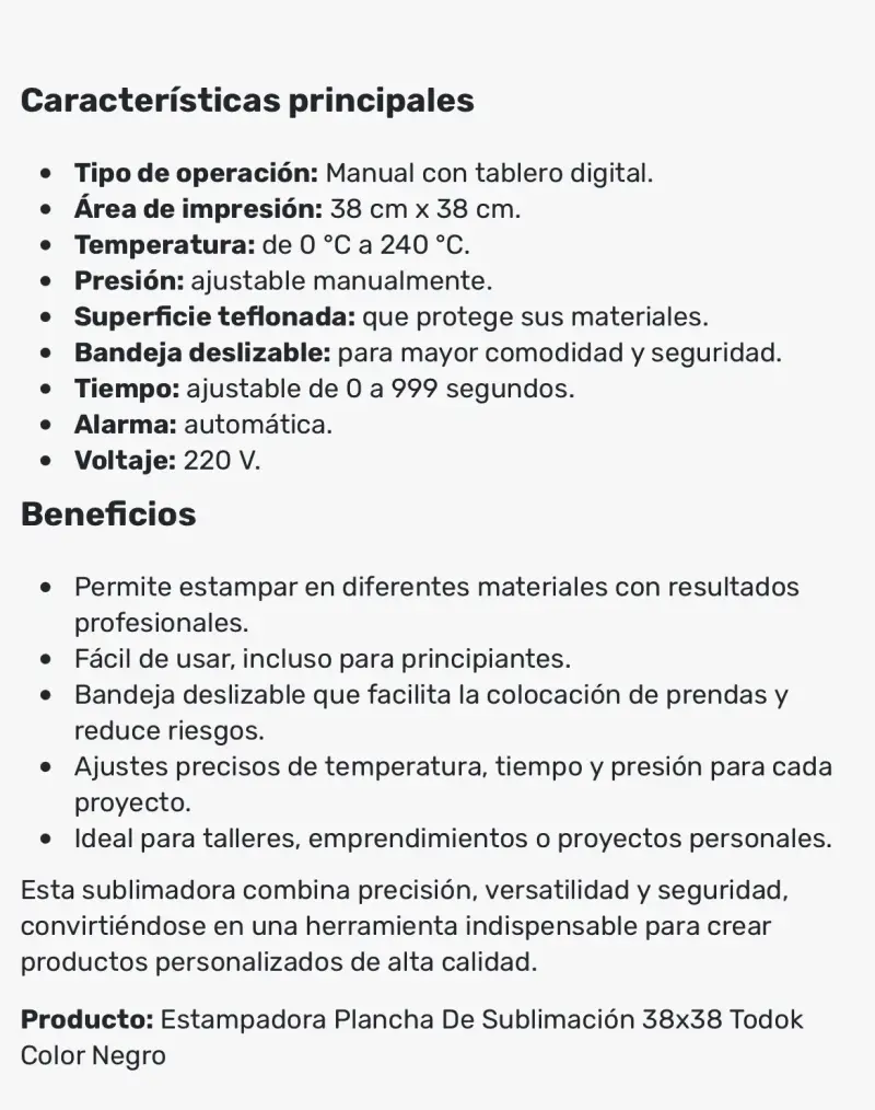 Plancha térmica para sublimación profesional - 4