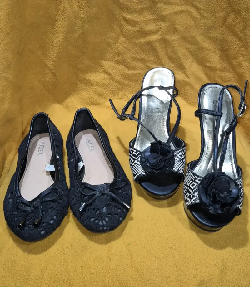 Zapatos de tacón y ballerinas negras elegantes - 2