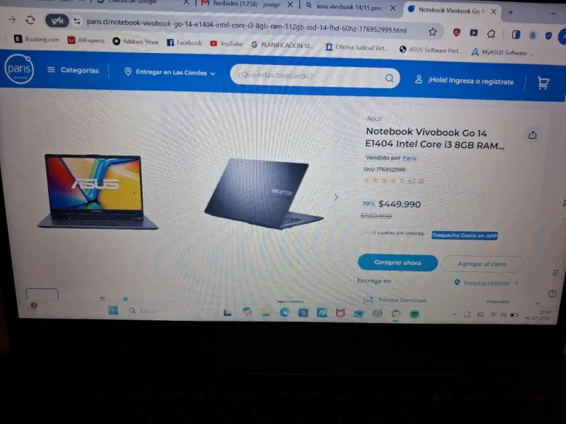 Notebook Asus Vivobook Go 14 E1404 Intel Core i3 - 1
