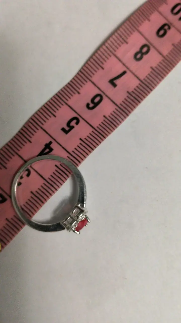 Anillo de plata con corazón rojo - 4