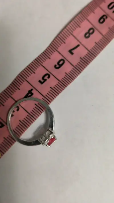 Anillo de plata con corazón rojo - miniatura 4