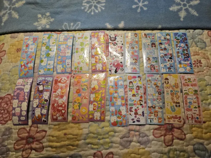 Set de 20 láminas stickers kawaii variados