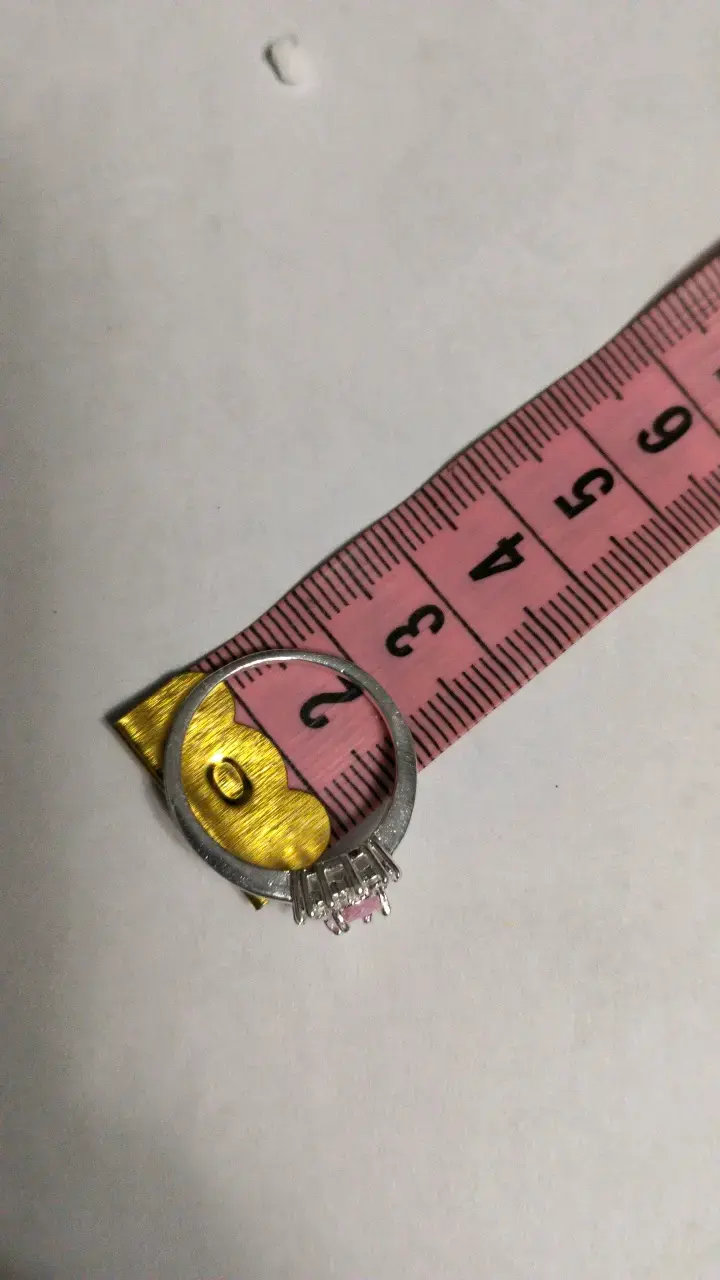 Anillo de plata con piedra rosa y circonitas - 3