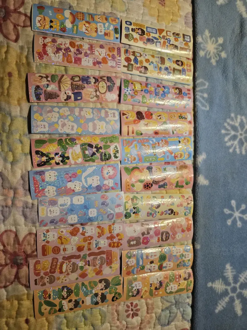 Set de 20 láminas stickers kawaii variados