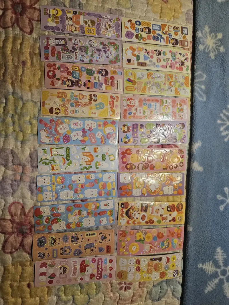 Set de 20 láminas stickers kawaii variados