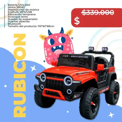 Auto eléctrico infantil Rubicon con Bluetooth - miniatura 1
