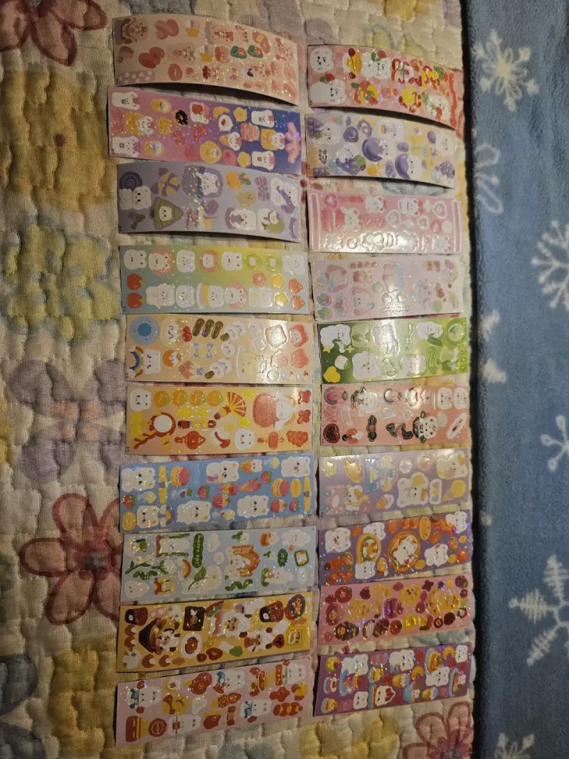 Set de 20 láminas stickers kawaii variados