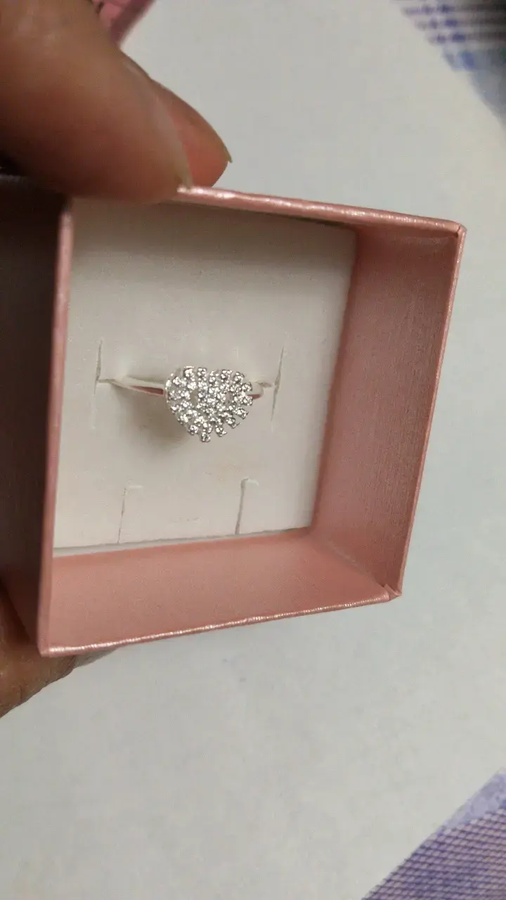 Anillo de plata con corazón de circonitas - 2