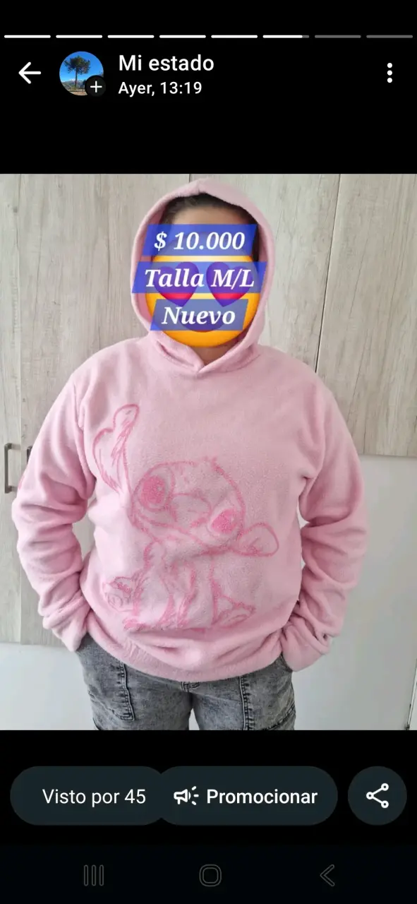 Polerón con capucha estampado leopardo rosa - 5