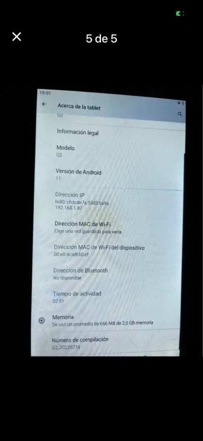 Tablet Q2 con Android en buen estado - miniatura 2