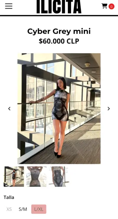 Vestido mini Cyber Grey metálico ilícita - miniatura 1
