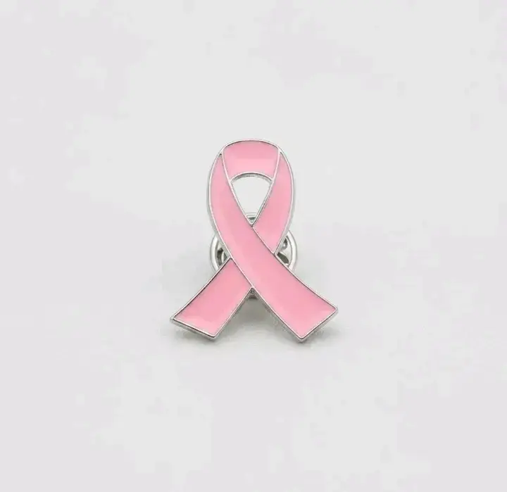 Pin de lazo rosa para concienciación metal
