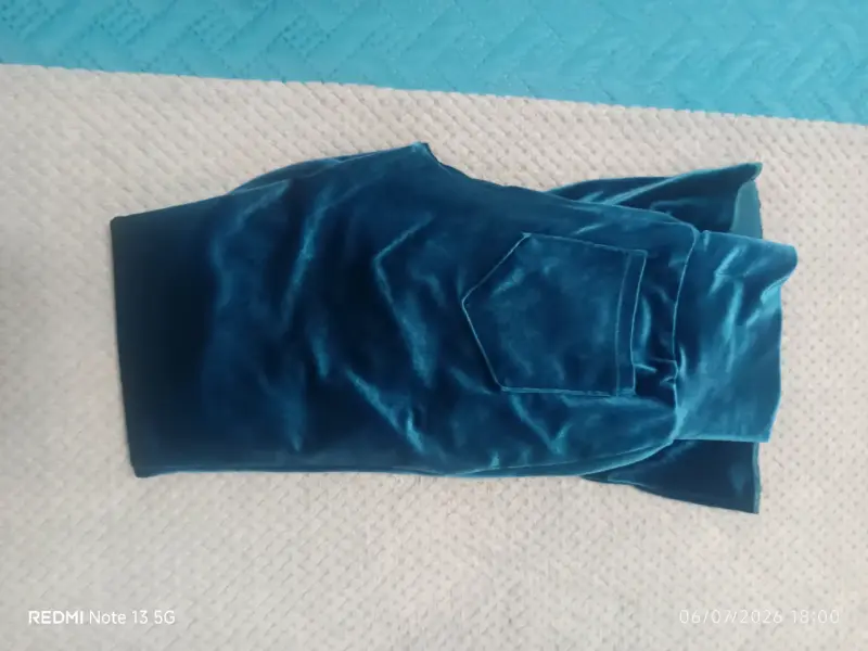 Pantalones acampanados de terciopelo azul - 2