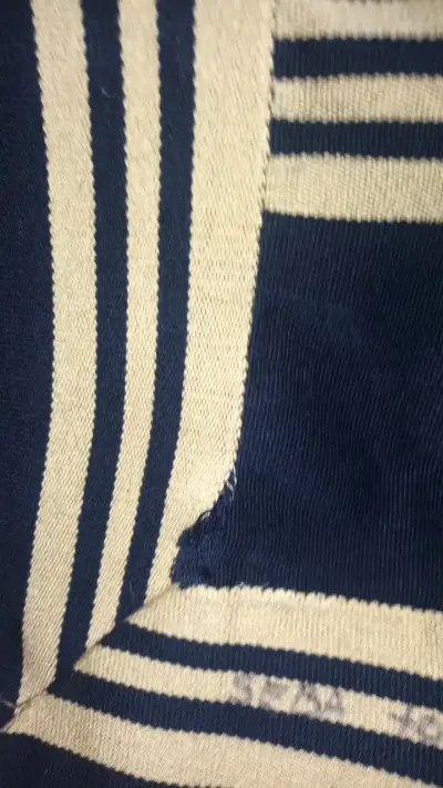 Manta de huaso azul con líneas color crema - miniatura 3