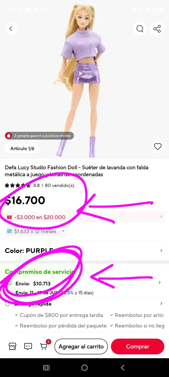 Muñeca Defa Lucy Studio con ropa moderna - 2
