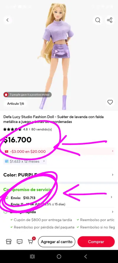 Muñeca Defa Lucy Studio con ropa moderna - miniatura 2